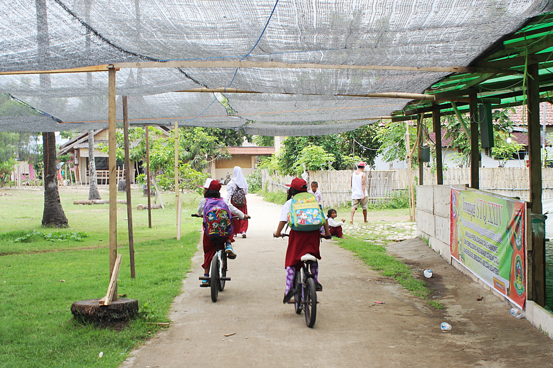 Childer riding bikes